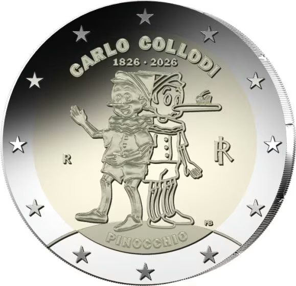 2€ 2026 Carlo Collodi Pinocchio (аверс)