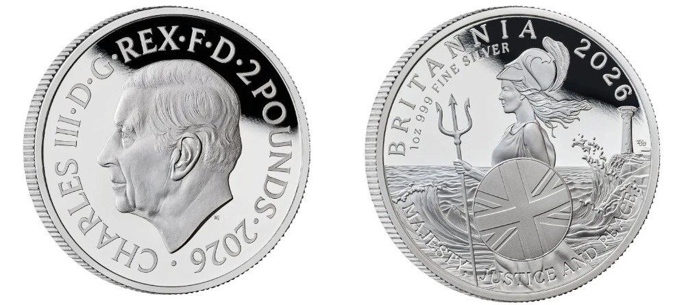    Монета Великобритания Британия 2026 серебро 1 унция Proof Эмили Дамстра