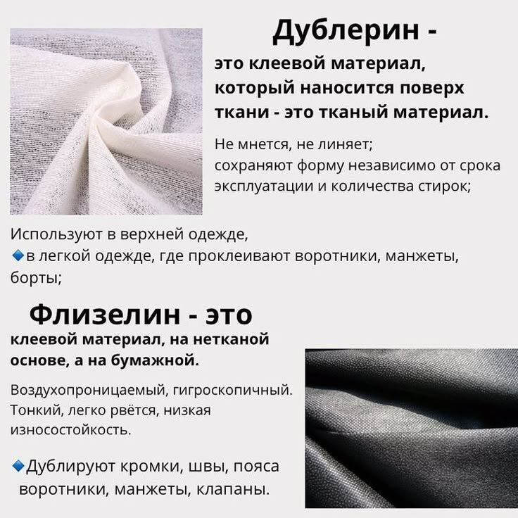 Краткое описание разницы между дублерином и флизелином