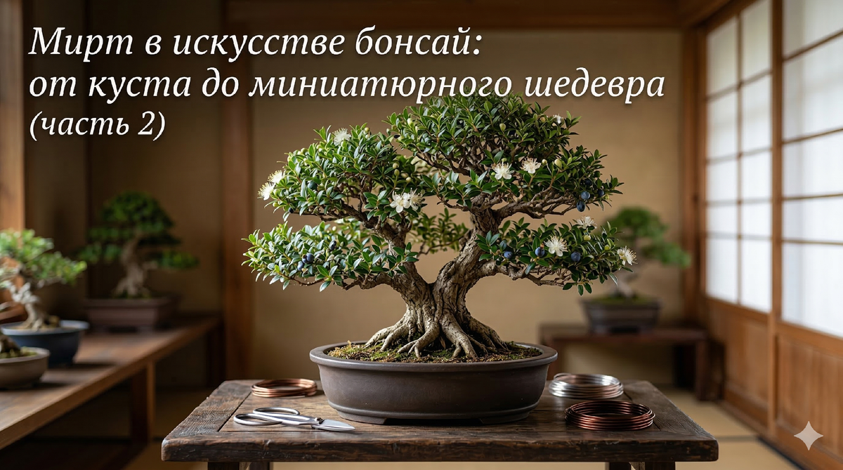 Мирт в искусстве бонсай: от куста до миниатюрного шедевра (часть 2)