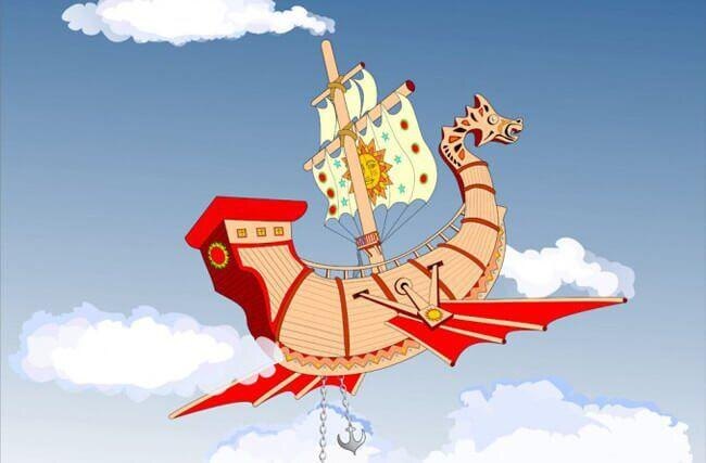 Летучий корабль .