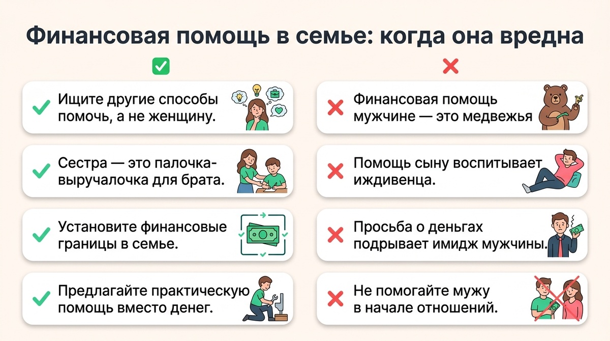 Финансовая помощь в семье: когда вредит  📷
