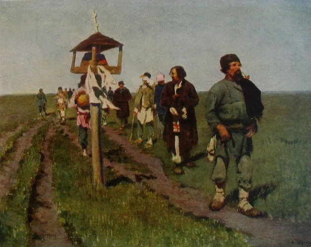 "Переселенцы. Ходоки", картина C. Иванова, 1886 год