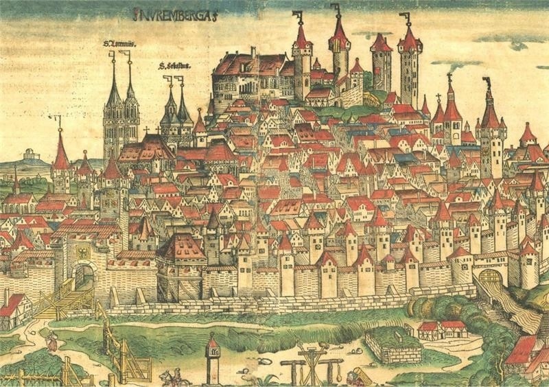 Средневековый город. Вполне себе многоэтажный.