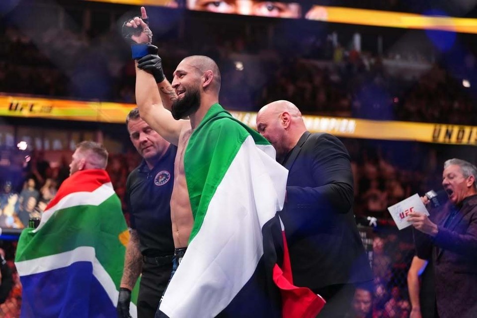    Хамзат Чимаев проведет защиту чемпионского титула в мае. Фото: соцсети Чимаева