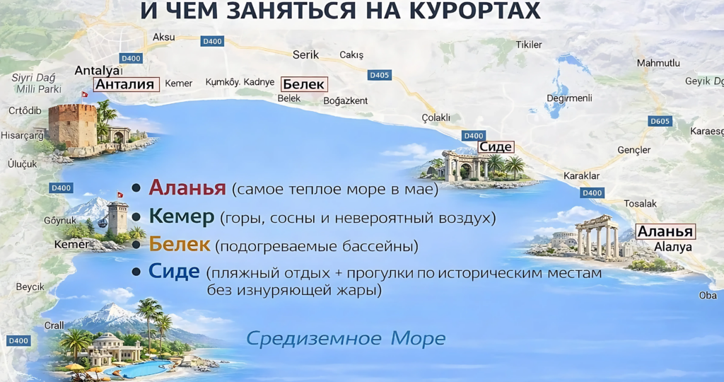 Кемер в МАЕ – Погода, Температура Моря °C, Цены на Туры и Стоит ли Ехать в 2026