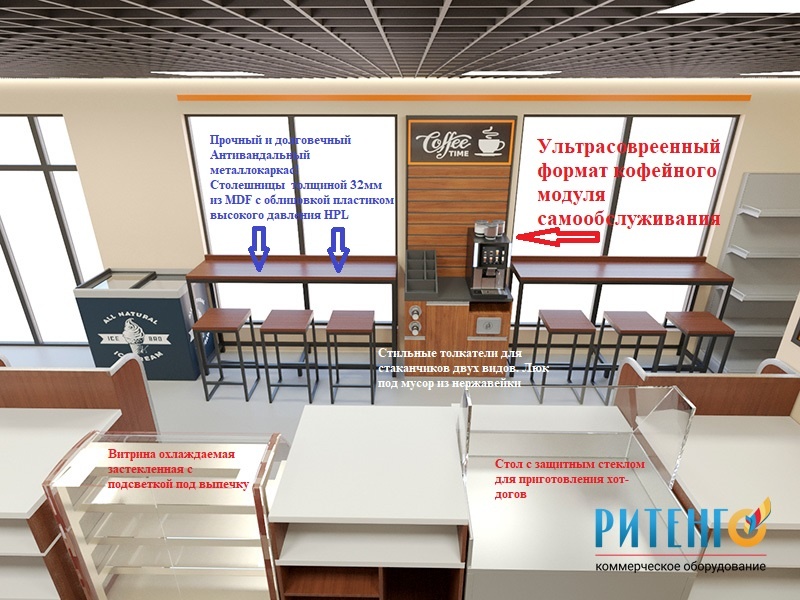 Дизайн АЗС. Оформление кафе на автозаправке АЗС. 