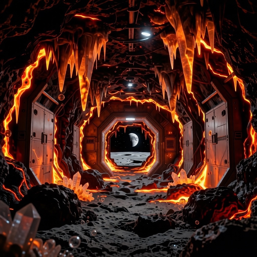 Лавовые туннели на Луне. База на Луне