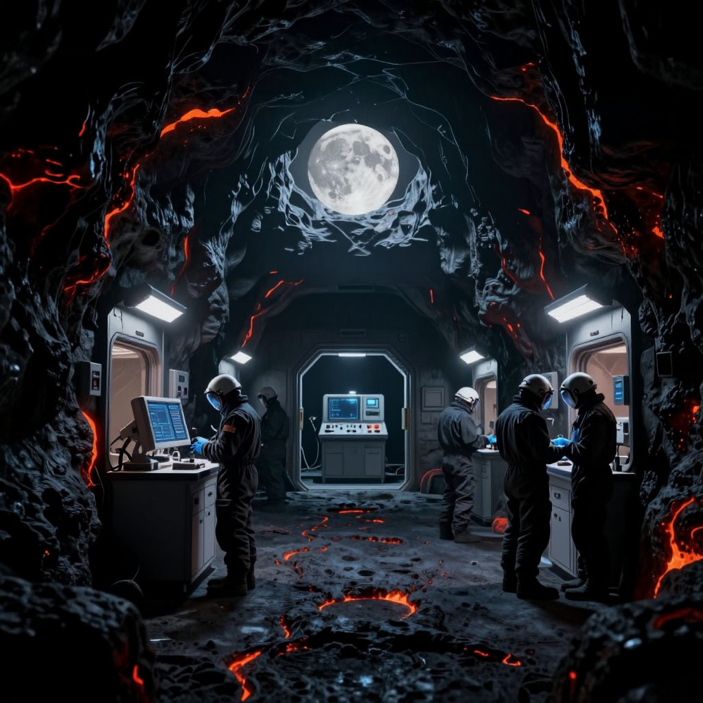 Лавовые туннели на Луне. База на Луне