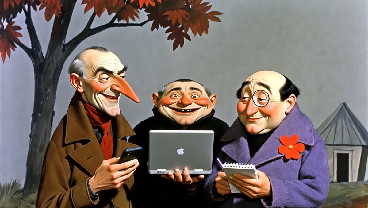 Карикатура на нейроавторов (врун, лжец, лицимер) (Грок)