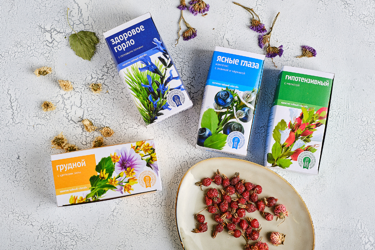 Серия чайных напитков "Алтай" от компании Алтайский Кедр