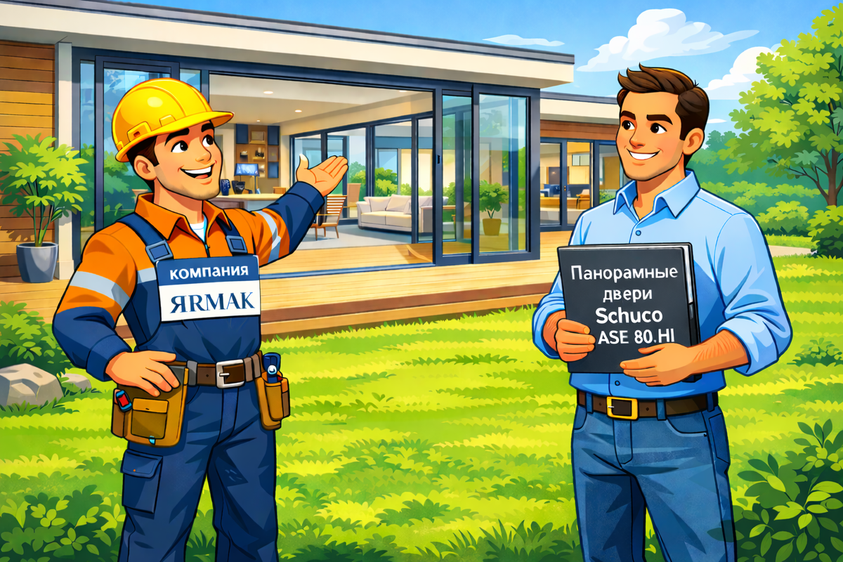 Панорамные раздвижные двери Schuco ASE 80.HI — премиальная система для современных коттеджей