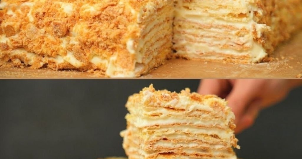 Торт "Наполеон" с кремом дипломат