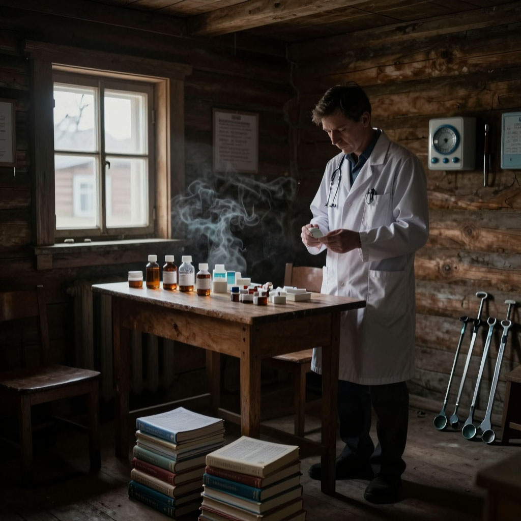 В родном городе Анфисв уровень медицины, конечно, повыше, чем на картинке, но получить необходимую помощь у нее не получилось. Как и у Анатолия.