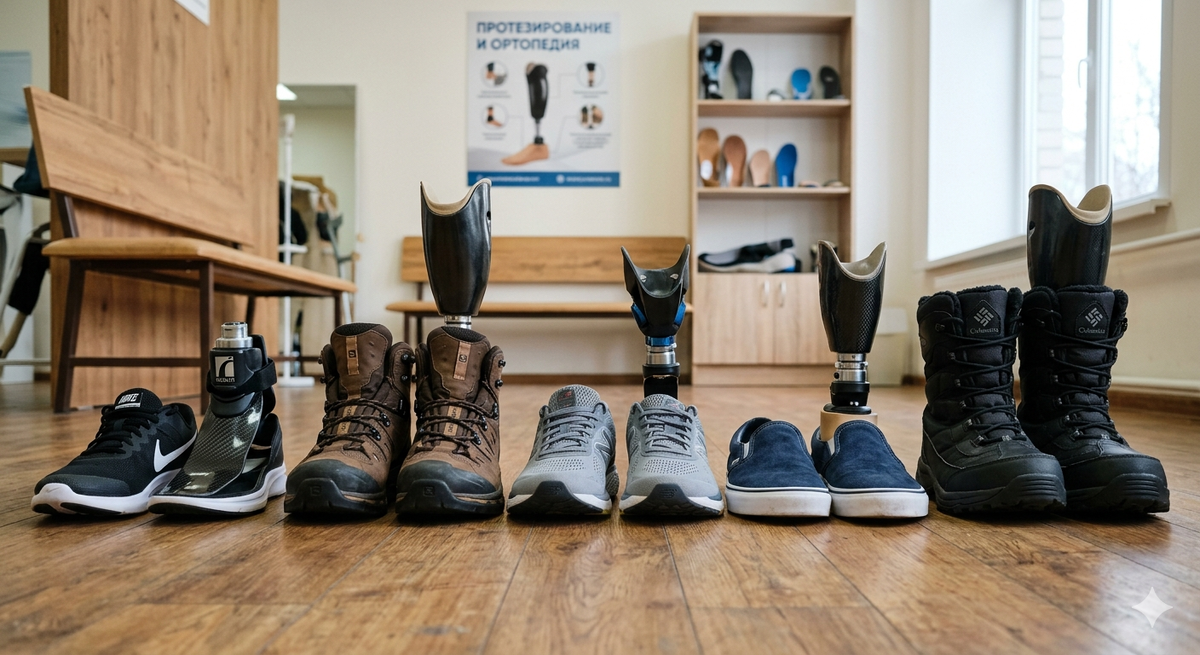 Обувь для протеза ноги