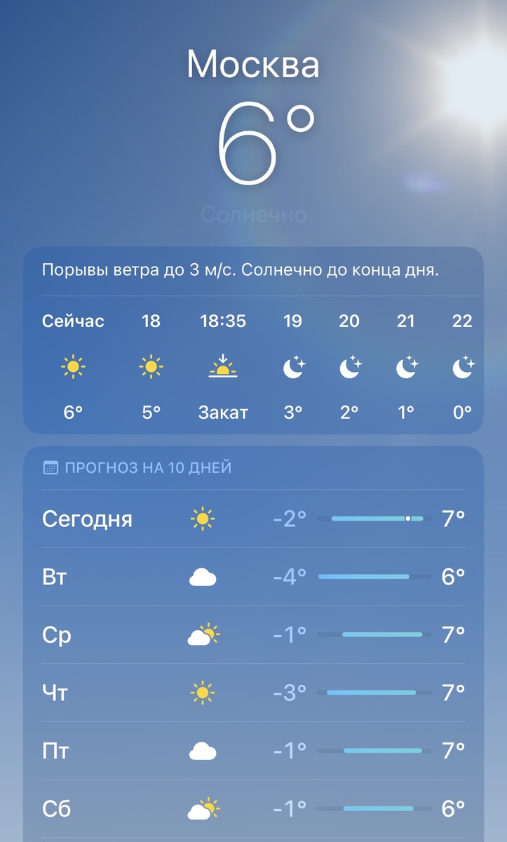 На прошлой неделе было еще теплее 🥰