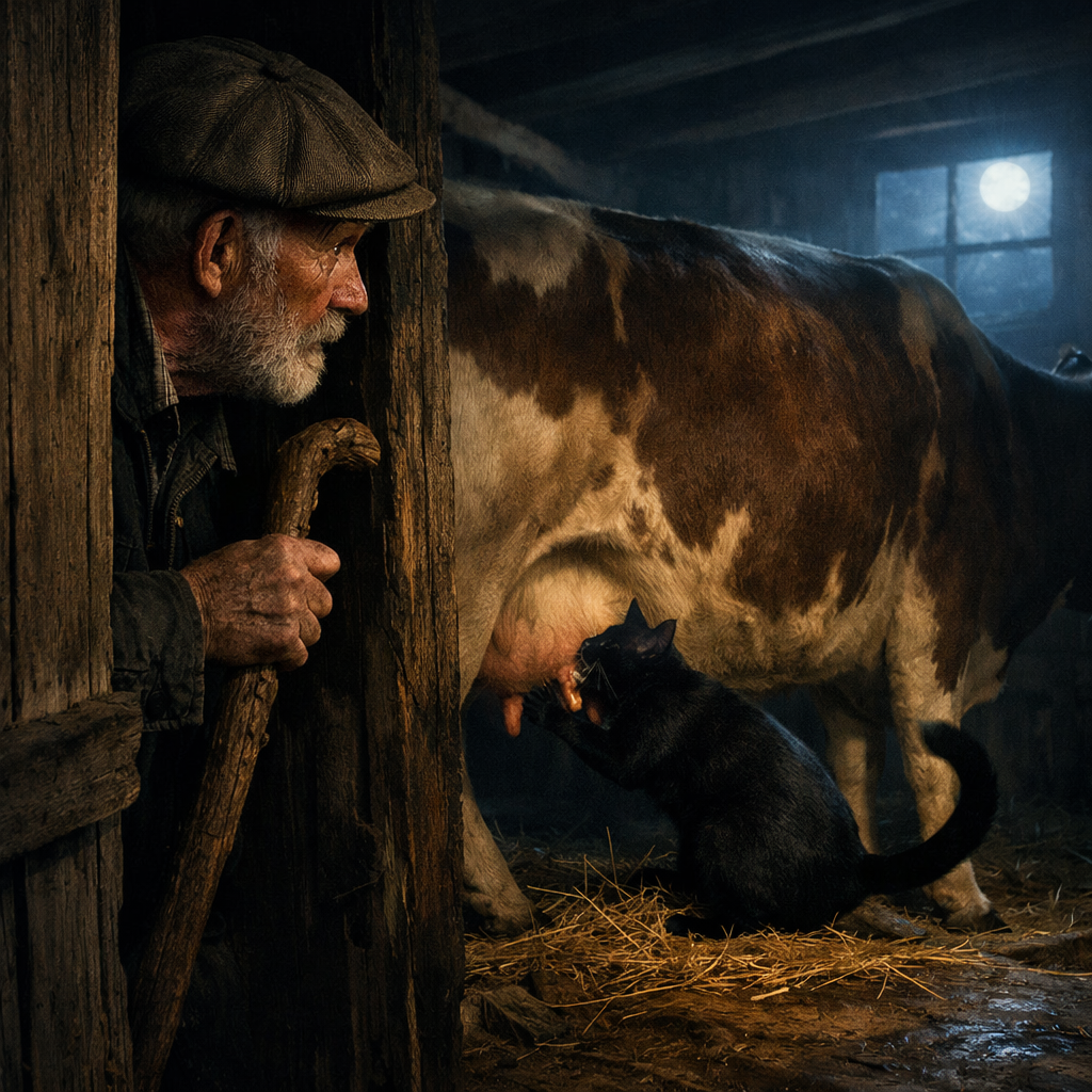 У нашей коровы каждую ночь пропадало молоко