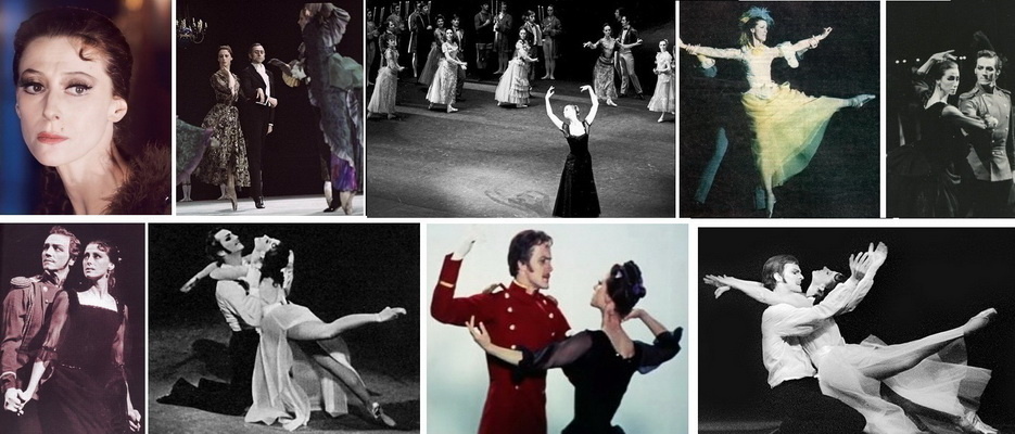 Майя Плисецкая; сцены из балета (2-4); в роли Вронского Марис Лиепа (5-7); в роли Вронского Александр Годунов (8-9)