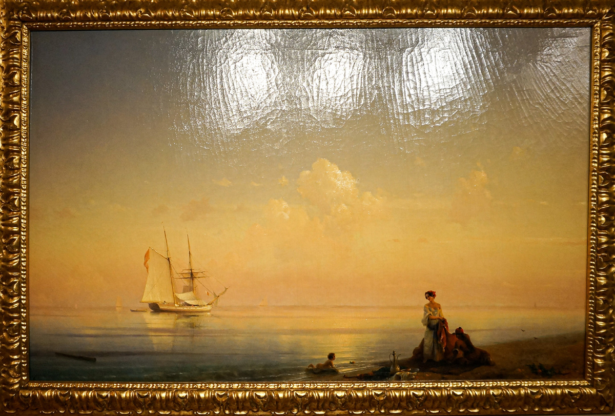 Картина из итальянского цикла И.К. Айвазовского «Берег моря. Штиль». 1843 г. Собрание Государственного Русского музея  