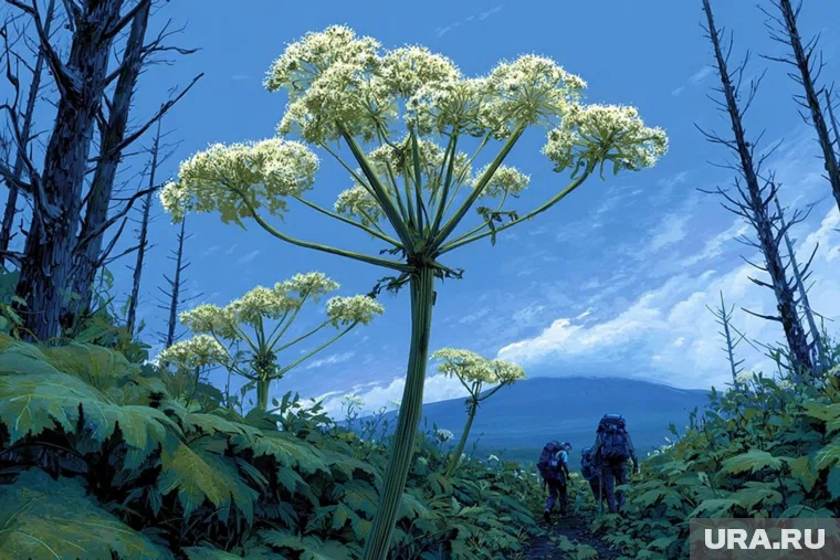 Борщевик Сосновского считается одним из самых опасных растений
Фото: Создано в Midjourney © URA.RU