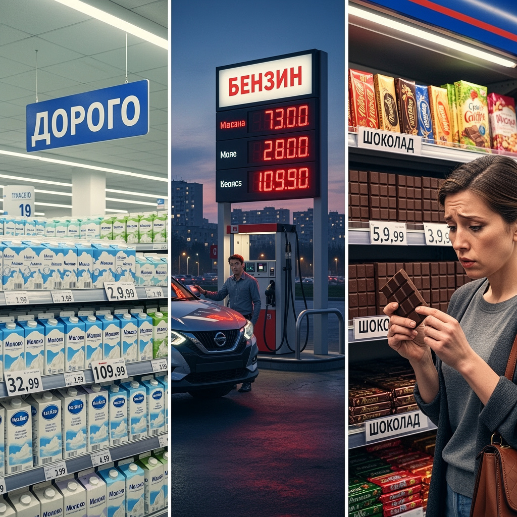 Каждое утро мы начинаем одинаково: бабушка смотрит на ценник в магазине и вздыхает, родители заправляют машину и крутят пальцем у виска, а подросток обнаруживает, что любимая шоколадка стоит уже как обед в столовой.

Обычно мы виним в этом правительство, жадный магазин или «мировой заговор». Но давайте разберемся спокойно. Почему дорожают три простых продукта — молоко, бензин и шоколад — и когда это прекратится?