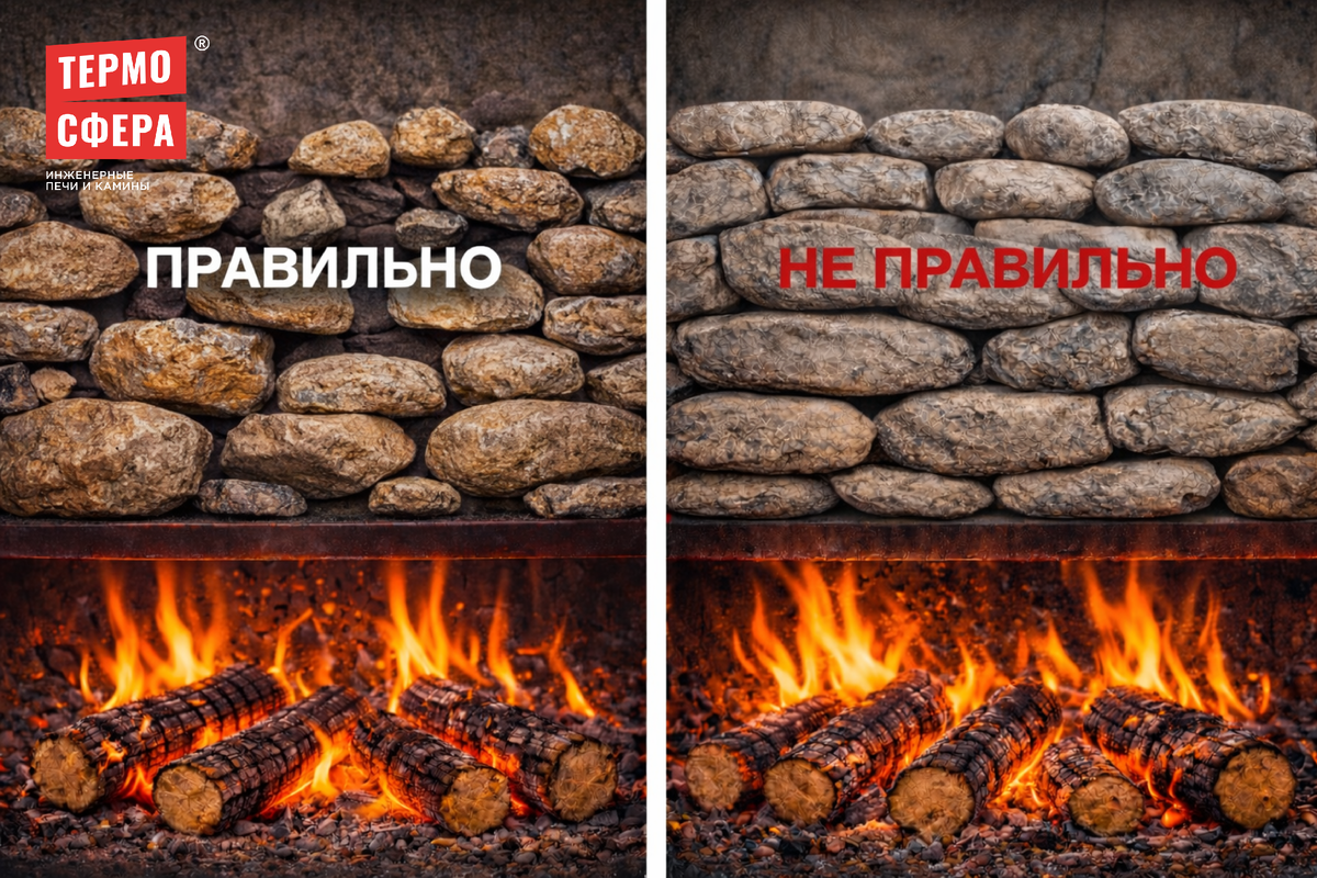 Правильная укладка камней в каменке 