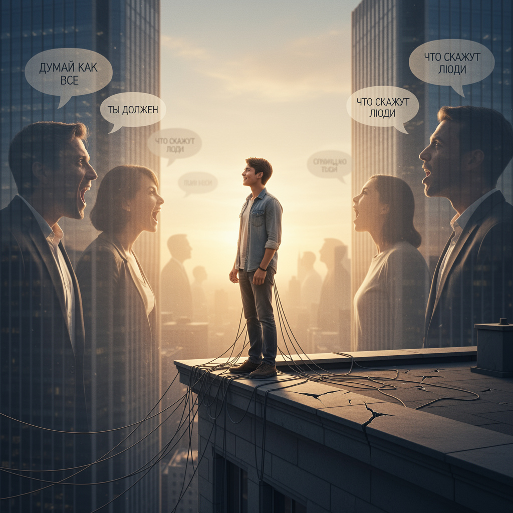 Вы когда-нибудь ловили себя на том, что соглашаетесь на неудобную просьбу, а потом час прокручиваете в голове диалог? Или не надеваете понравившееся платье, потому что «подумают подруги»? Знакомо чувство, будто внутри сидит строгий судья, который смотрит на вас чужими глазами?

Расскажу вам секрет: зависимость от чужого мнения — это не врожденная черта характера. Это просто привычка, которая сформировалась когда-то давно, чтобы вас... защитить. Проблема в том, что «защитник» заигрался, и теперь вы живете не свою жизнь.

Давайте разберемся, как вернуть себе внутренний штурвал.