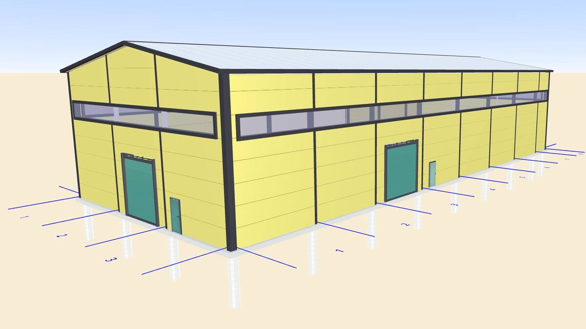 БЫСТРОВОЗВОДИМЫЙ ЦЕХ 18Ш Х 45Д Х 8В С 5Т КРАН БАЛКОЙ ПО ПРОИЗВОДСТВУ ТЕХНОЛОГИЧЕСКОГО ОБОРУДОВАНИЯ ДЛЯ ПИЩЕВОЙ ОТРАСЛИ В Г. РАМЕНСКОЕ, МО, РОССИЯ