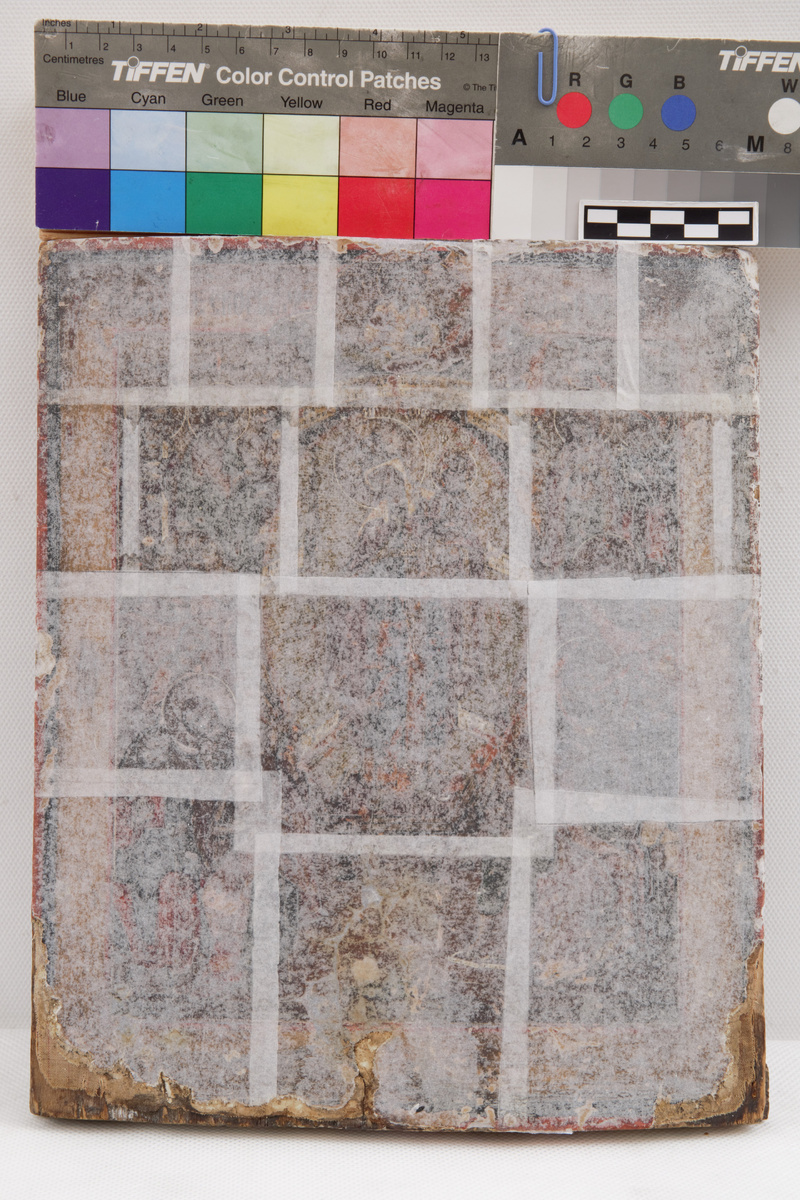 Процесс укрепления левкаса и красочного слоя.