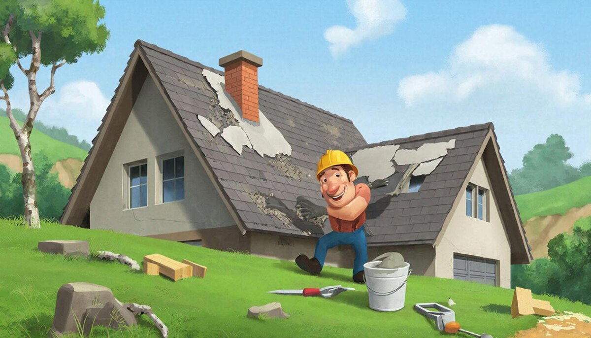 Использование готовой сухой асбестоцементной смеси для ремонта шиферной кровли