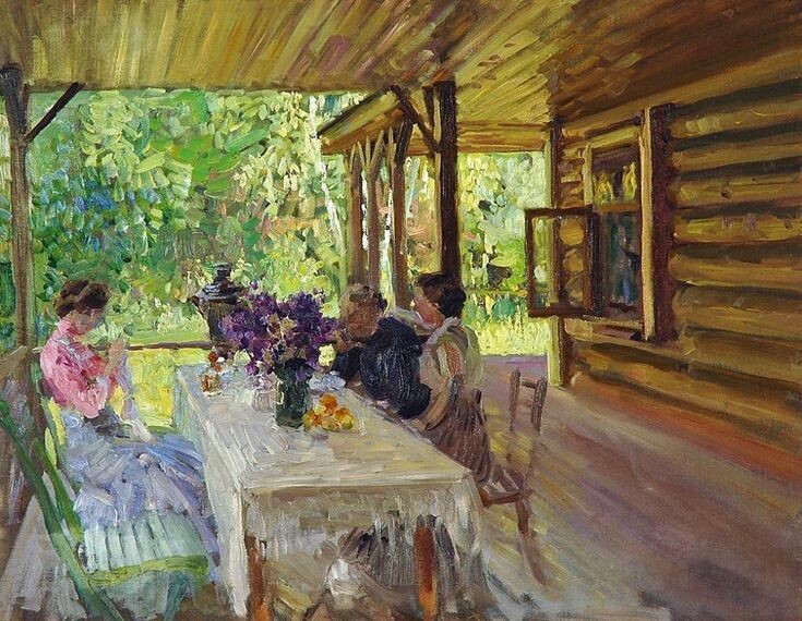 Константин Алексеевич Коровин, «На террасе», 1910 год. Из собрания Латвийского национального художественного музея