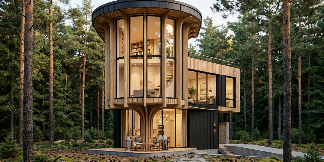 Проект дома «Библиотека в кронах» — дом, в котором отдыхают мысли