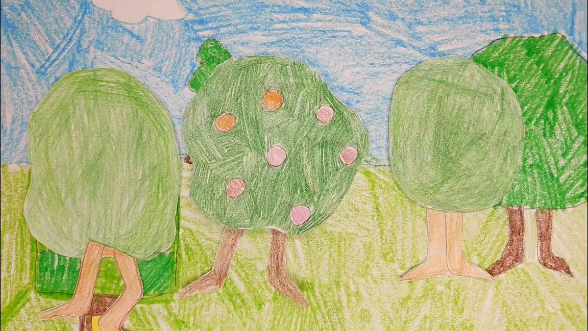 Те самые деревья, которые умеют ходить. Кадр из мультфильма "Приключения Мишки-Липунчика" команды "Жемчужинка" из детского сада № 58 г. Озерска / предоставлено для публикации hornews.com