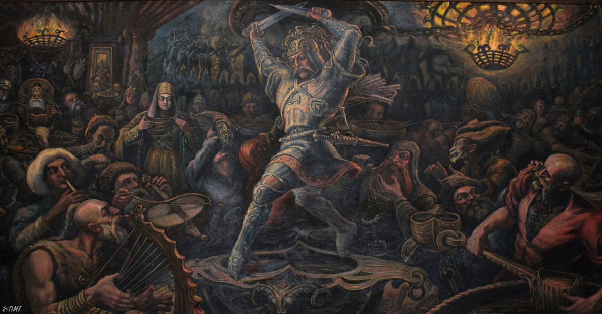 Художник: М. Туганов. "Пир нартов"