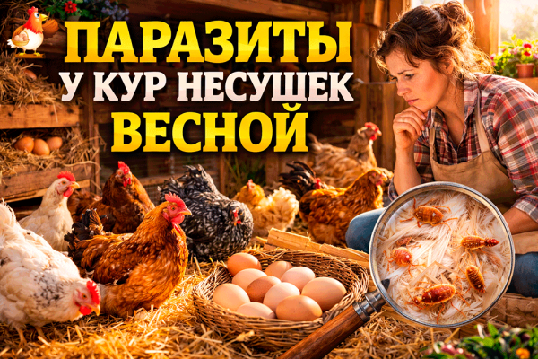 Паразиты у кур весной 🪳🐔 как распознать и что делать без паники (и без танцев с бубном вокруг курятника) 😄