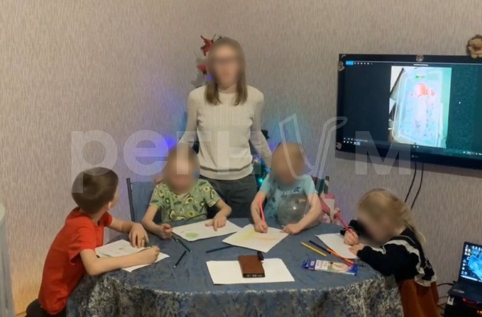    Ольга с детьми / Источник: Кадр из видео