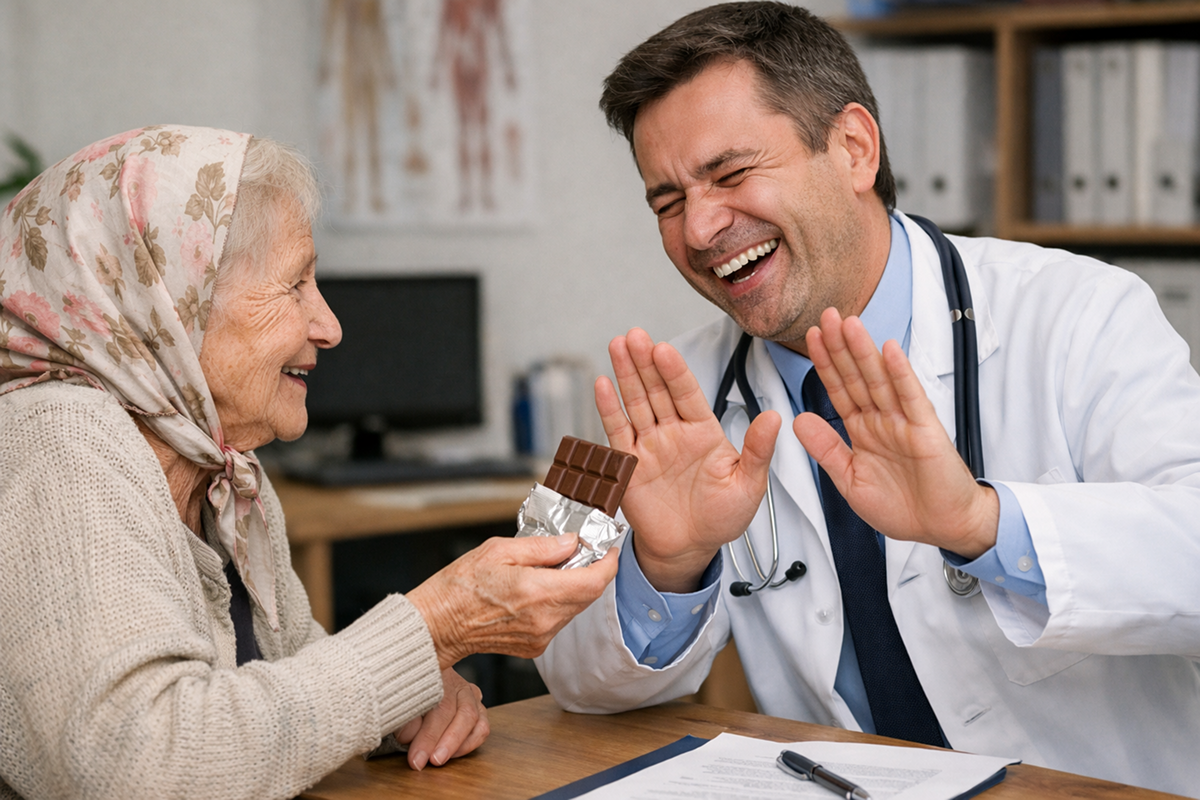    Иногда чтобы получить лечение одной лишь шоколадки врачу недостаточно. Нужны ещё и деньги. Государства. И наличие лекарств. Фото: нейросеть