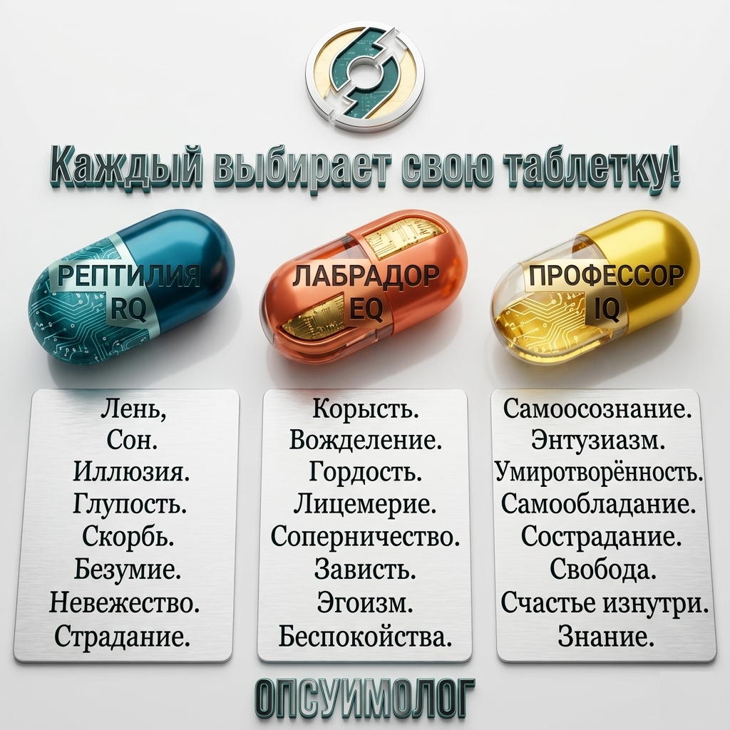 Три таблетки опсуимолога. Цель когнтивной войны перекормить RQ и EQ