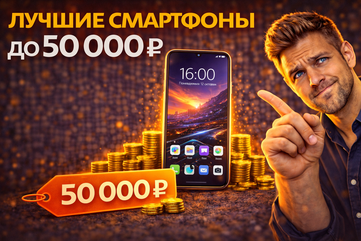 Лучшие смартфоны до 50 000 ₽: мощные модели с отличной камерой, долгой батареей и топ-производительностью. Рейтинг 2026, сравнения и советы по выбору!