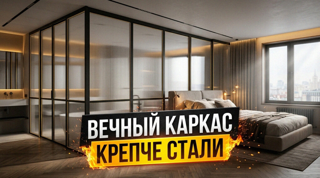    Надежный каркас металлической перегородки GarderobSystem