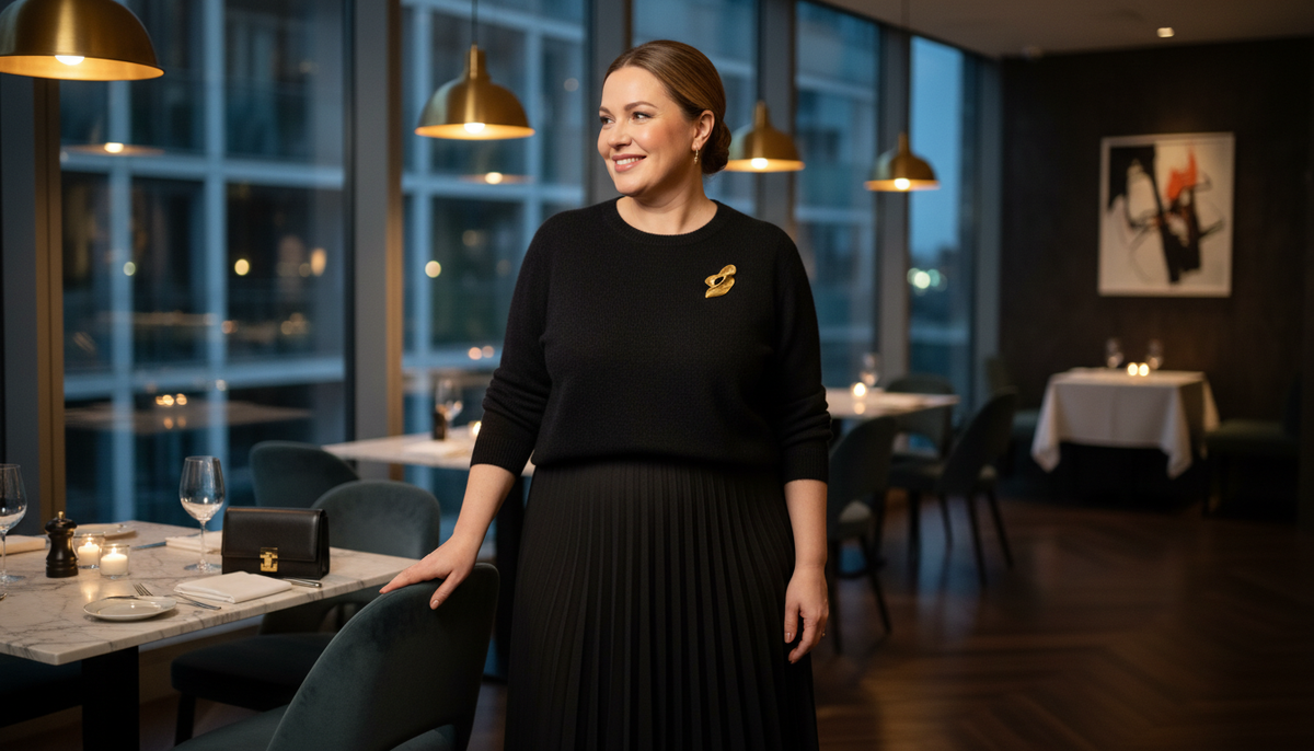 Три текстуры чёрного - кашемир, креп и кожа. Один цвет, ноль скуки