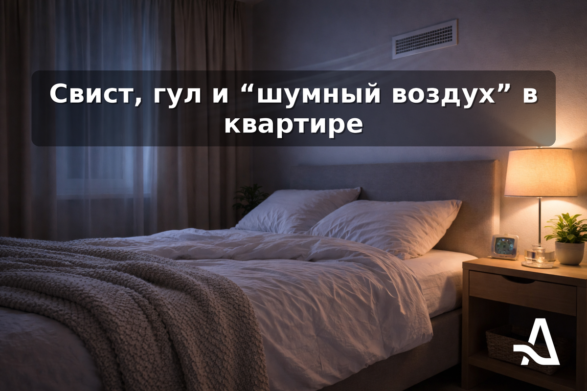 Ночью слышно сильнее, потому что тишина и потому что система выходит на режим. Если поток направлен неправильно или есть вибрации, “шумный воздух” становится заметным.