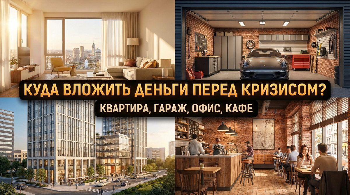 Куда вложить деньги перед кризисом? Квартира, офис, гараж, кафе ? Сделано с помощью ИИ