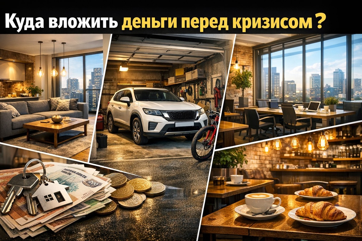 Куда вложить деньги перед кризисом? Квартира, офис, гараж, кафе ? Сделано с помощью ИИ