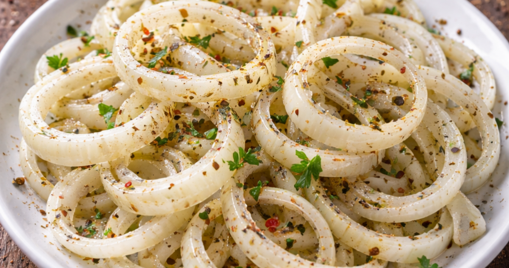 Я так долго искала этот рецепт, наконец нашла. Настоящее лакомство из репчатого лука. Немецкий салат