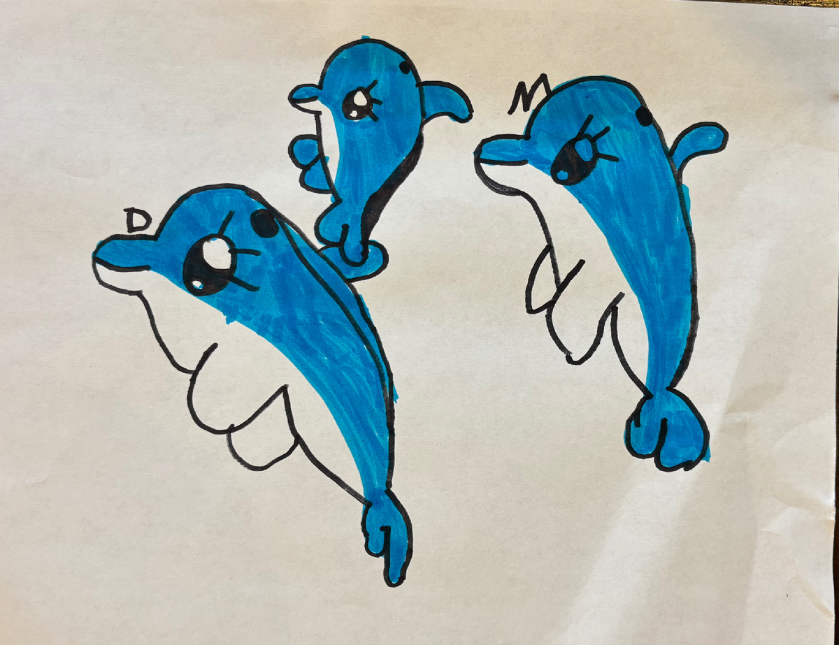 Дельфины — тоже рисунок Эли