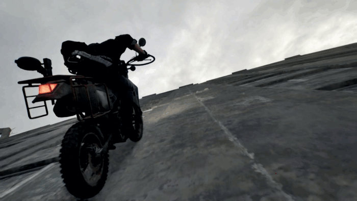 Gif картинка "Трамплин из рухнувших зданий"