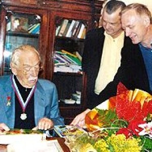 Сергей Владимирович Михалков, Андрей Александрович Тюняев и Сергей Васильевич Еремеев. в кабинете мэтра.