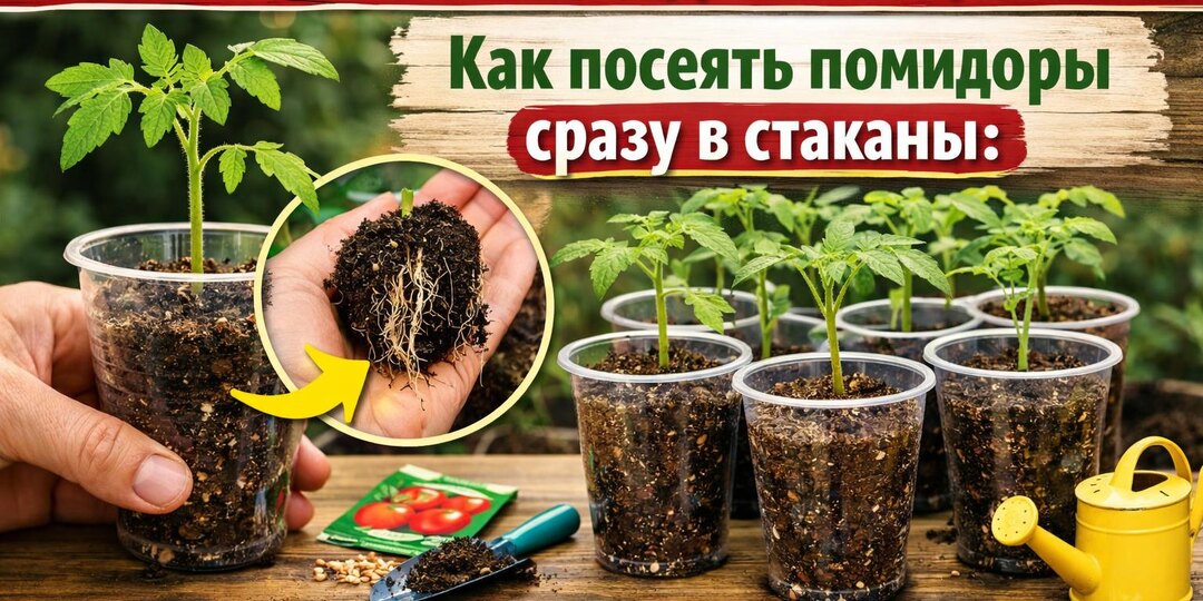 КОРНИ ТОМАТОВ БУДУТ МОЩНЫЕ! Как посеять помидоры сразу в стаканы: мой проверенный способ