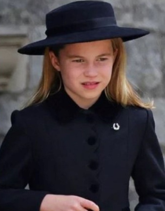    Юная принцесса Шарлотта с брошью-подкова.